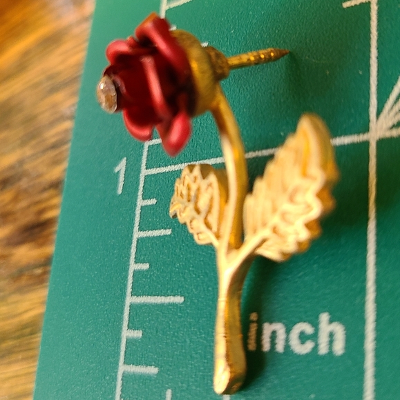 Vintage Red Rose Pin - Picture 11 of 12